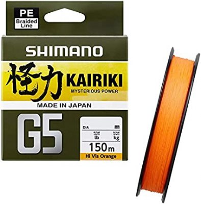 Shimano Kairiki G5 150m High Vis Orange Braid
